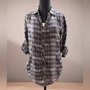 Rubbish Gray/Taupe Plaid Shirt